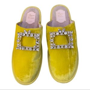 Roger Vivier Velvet Flat Mules